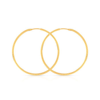 Créoles or 375 jaune diamanté 39 mm