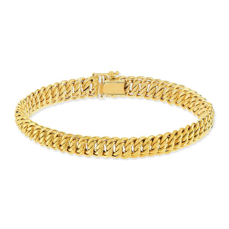 Gold bracelet 375 yellow American mesh 19 cm - view 2