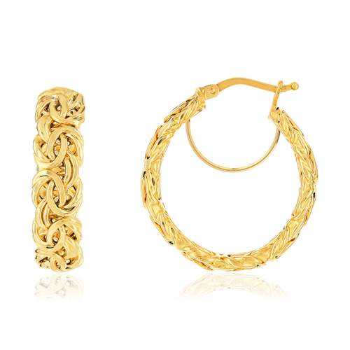 Créoles or jaune 375 maille royale 25mm