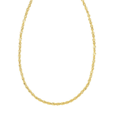 COLLIER en or jaune 375 maille torsadée 45cm