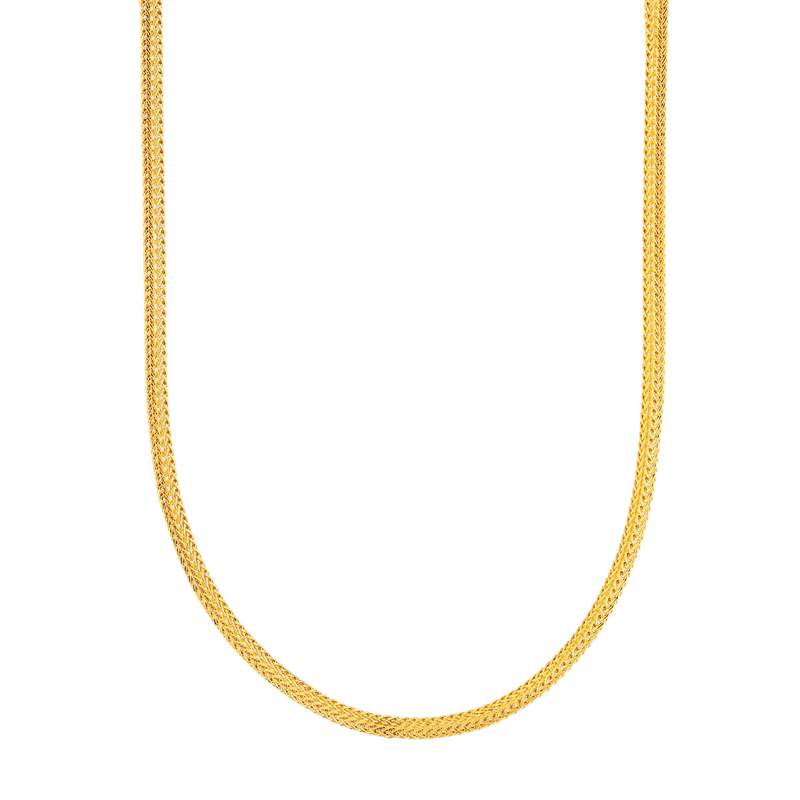 Collier or 375 jaune association de maille palmier 45 cm - vue 1
