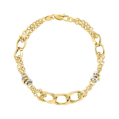 2 gouden armband 375 19 cm