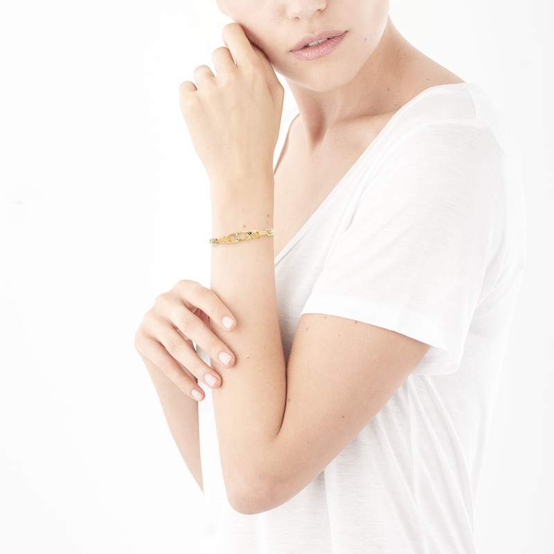 Bracelet 2 ors 375 19 cm - vue porté 1