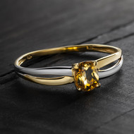 Bague or 375 2 tons citrine