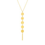 Collier or jaune 375 motif pastille 42 cm - vue 1