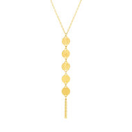 Collier or jaune 375 motif pastille 42 cm