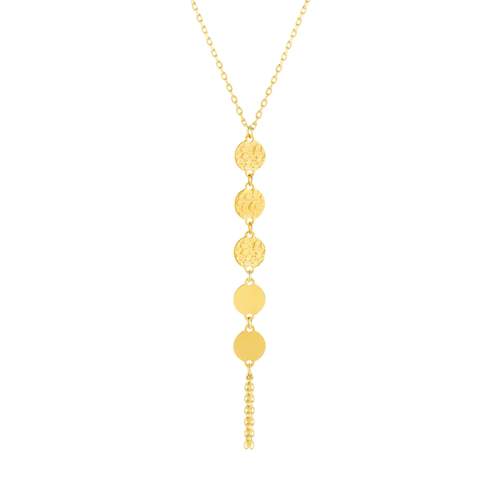 Collier or jaune 375 motif pastille 42 cm
