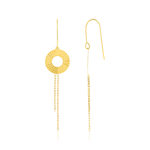 Boucles d'oreilles or jaune 375 effet ciselé - vue 1