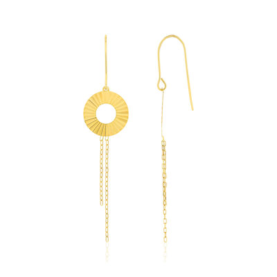 Boucles d'oreilles or jaune 375 effet ciselé