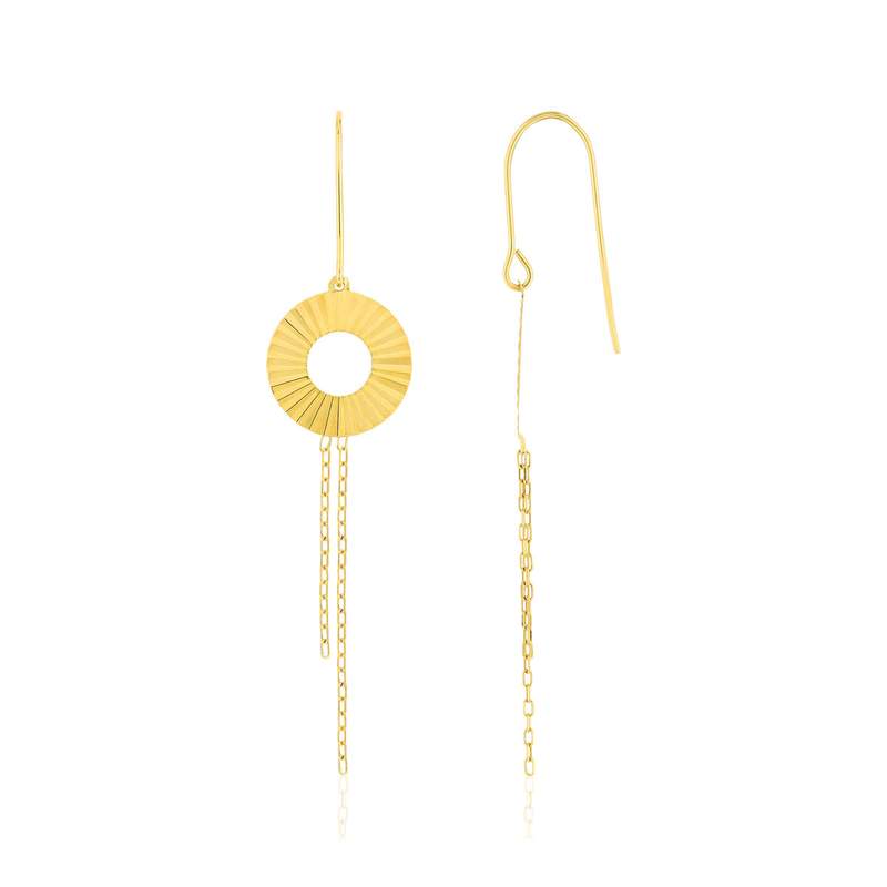 Boucles d'oreilles or jaune 375 effet ciselé - vue 1