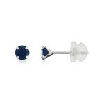 Boucles d'oreilles or 375 blanc saphirs - vue 1