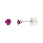 Boucles d'oreilles or 375 blanc rubis 0,7 carat - vue 1