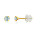 Boucles d'oreilles or 375 jaune topazes bleues traitées 0,44 carat - vue 1