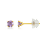 Boucles d'oreilles or 375 jaune améthystes 0,34 carat - vue 1