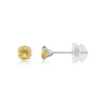 Boucles d'oreilles or 375 blanc citrines 0.34 carat - vue 1