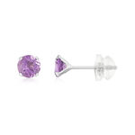 Boucles d'oreilles or 375 blanc améthystes 0.94 carat - vue 1