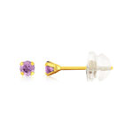 Boucles d'oreilles or 375 jaune améthystes 0.24 carat - vue 1