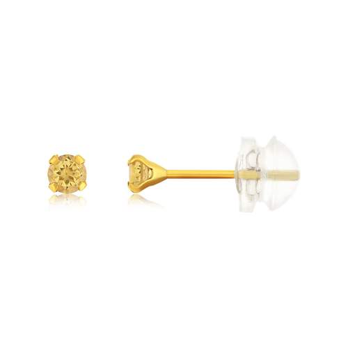 Boucles d'oreilles or 375 jaune citrines 0.19 carat