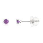 Boucles d'oreilles or 375 blanc améthystes 0.24 carat - vue 1