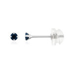 Boucles d'oreilles or 375 blanc saphirs 0.18 carat - vue 1