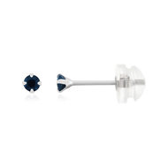 Boucles d'oreilles or 375 blanc saphirs 0.18 carat