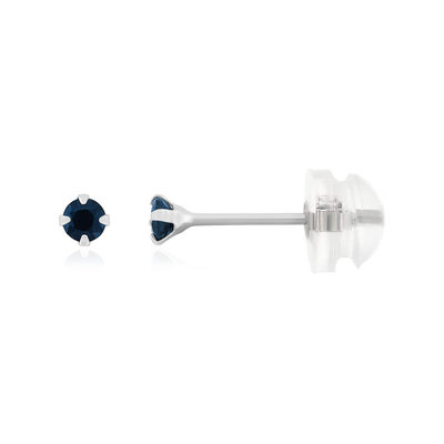 Boucles d'oreilles or 375 blanc saphirs 0.18 carat - vue 1