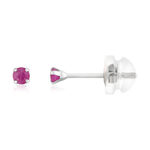 Boucles d'oreilles or 375 blanc rubis 0.18 carat - vue 1