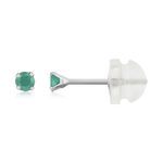 375 white gold earrings with 0.14-carat emeralds - view 1