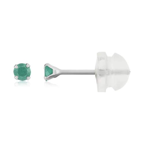 Earrings gold 375 white emeralds 0.14 carat