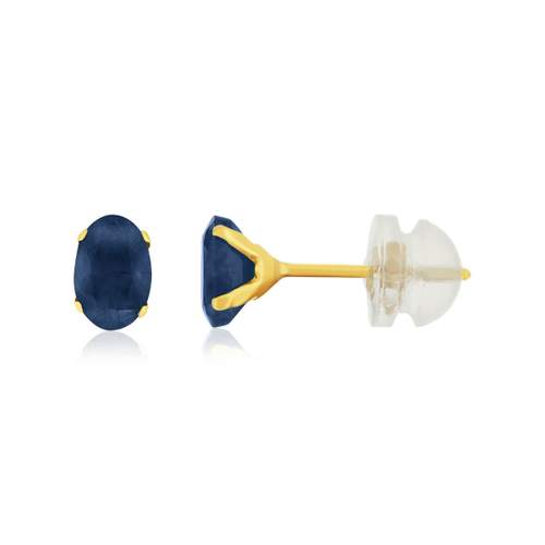 Boucles d'oreilles or 375 jaune saphirs 1.2 carat