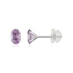 375 white gold earrings with 0.84-carat amethysts - view 1