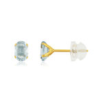 Boucles d'oreilles or 375 jaune topazes bleues traitées 1.09 carat - vue 1