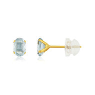 Boucles d'oreilles or 375 jaune topazes bleues traitées 1.09 carat