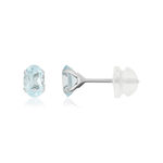 Boucles d'oreilles or 375 blanc topazes bleues traitées 1.14 carat - vue 1