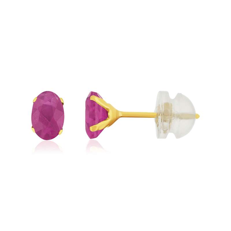 Boucles d'oreilles or 375 jaune rubis 1.3 carat - vue 1
