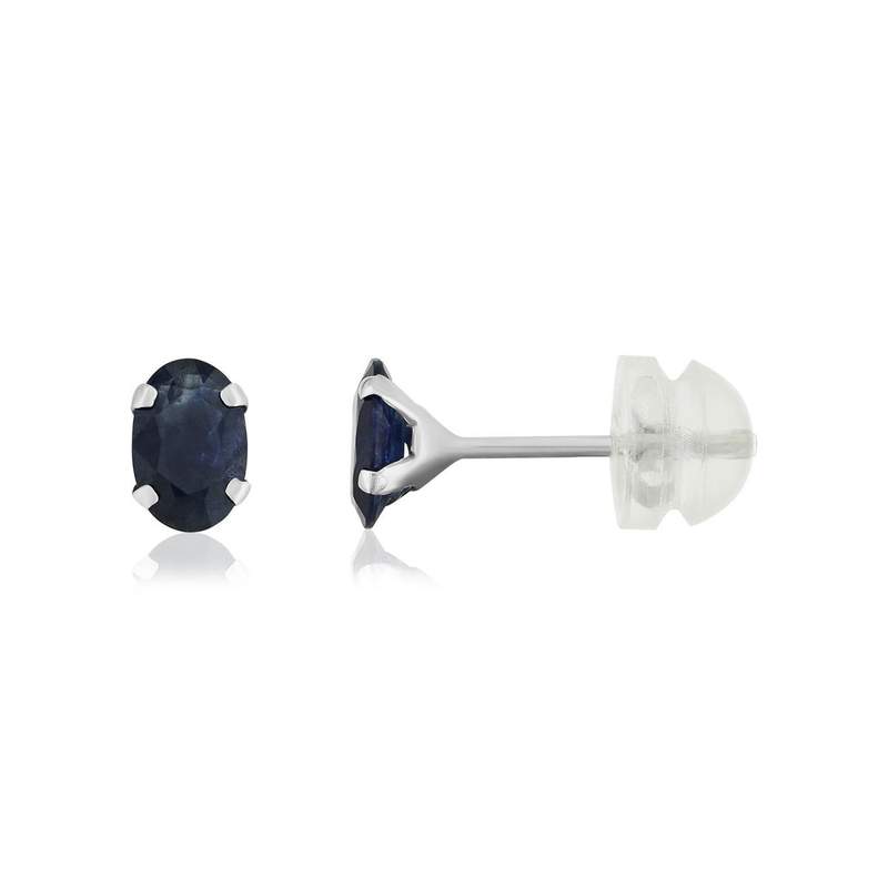 Boucles d'oreilles or 375 blanc saphirs 1.4 carat - vue 1