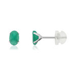 Boucles d'oreilles or 375 blanc émeraudes 1.1 carat - vue 1