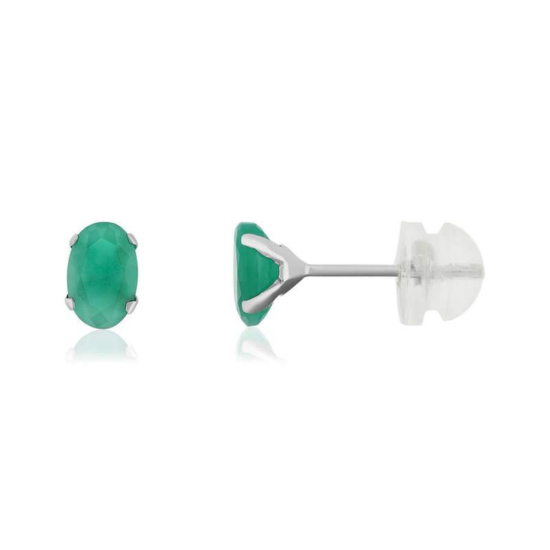 1.1-carat emerald white gold 375 earrings - view 1