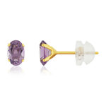 18K yellow gold earrings with 0.84-carat amethysts - view 1
