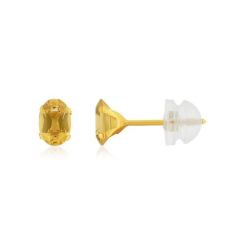 Boucles d'oreilles or 375 jaune citrines 0.74 carat