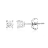 Boucles d'oreilles or 750 blanc diamants synthétiques 0.50ct