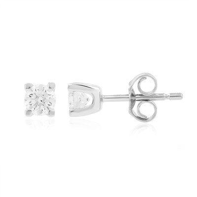 Boucles d'oreilles or 750 blanc diamants synthétiques 0.50ct - vue 1