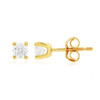 Boucles d'oreilles or 750 jaune diamants synthétiques 0.50ct - vue V1