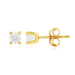 Boucles d'oreilles or 750 jaune diamants synthétiques 0.50ct - vue 1