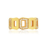 Bague plaqué or jaune multi boucles ajourées et zirconias - vue 3