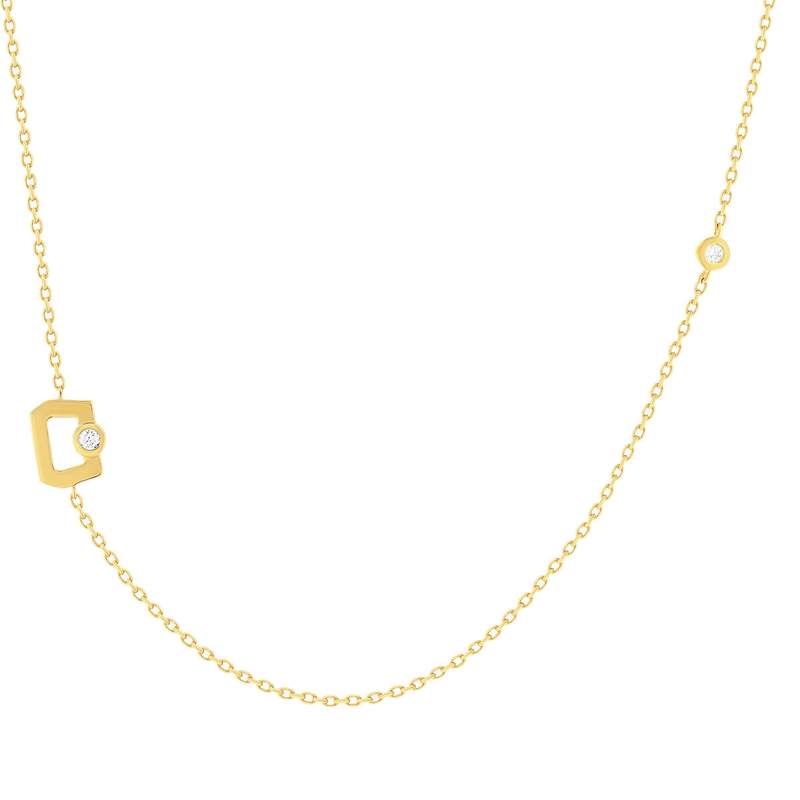Collier plaqué or jaune boucles ajourées et zirconias - vue 1