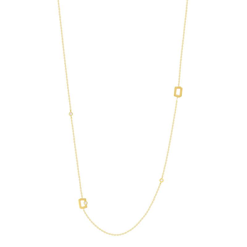Collier plaqué or jaune boucles ajourées et zirconias - vue 2