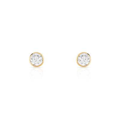 Boucles d'oreilles or 375 jaune zirconias