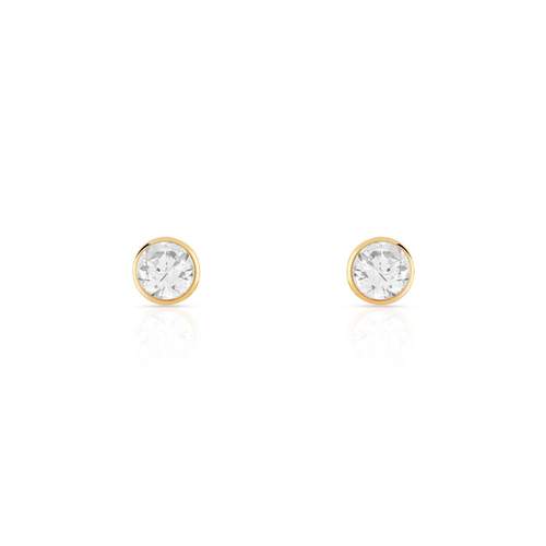 Boucles d'oreilles or 375 jaune zirconias