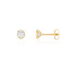 Boucles d'oreilles or 375 jaune zirconias - vue VD1